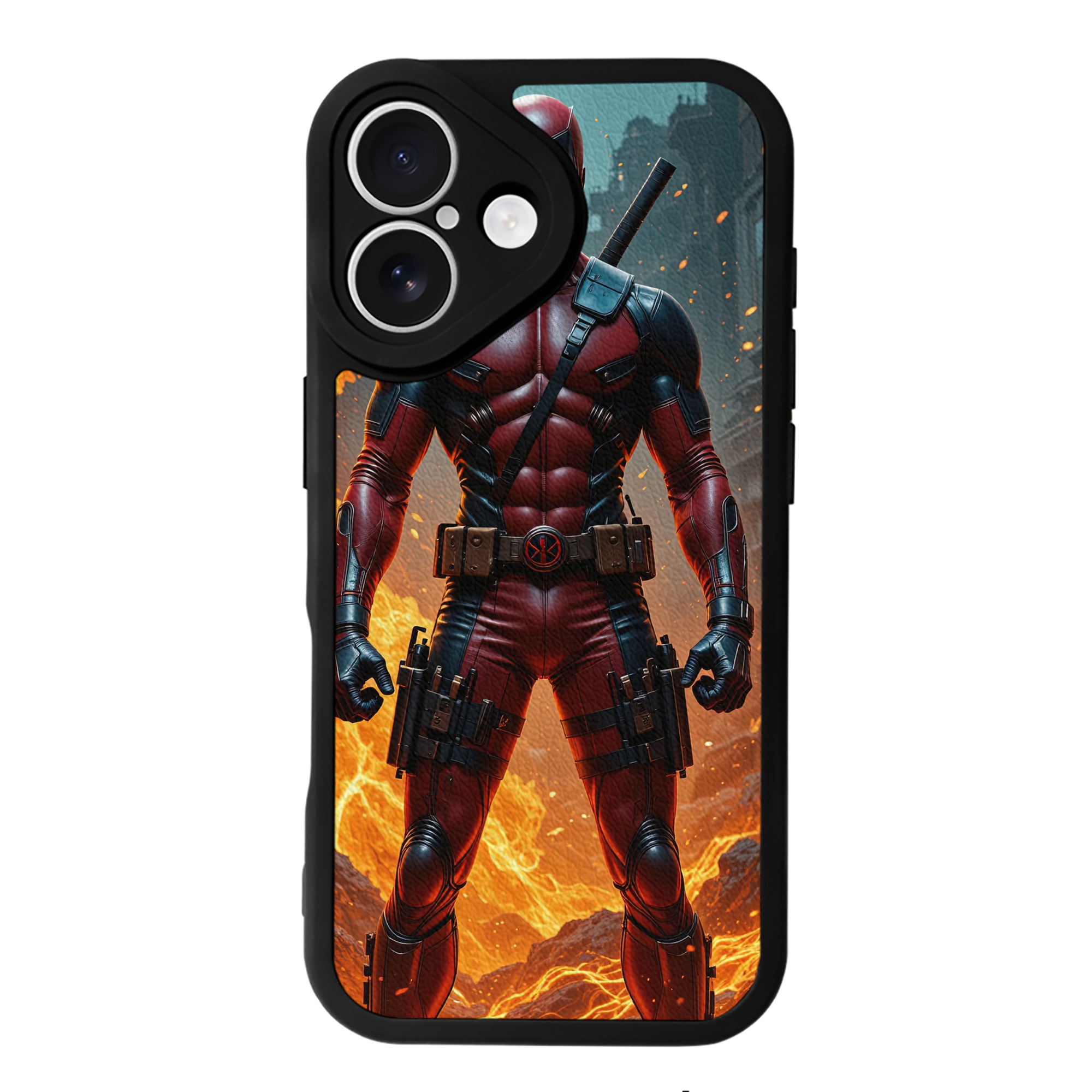 （画像用） Deadpool デッドプール 【iPhone 16シリーズ対応】シリコンスマホケース（レザー調） 材質：シリコン